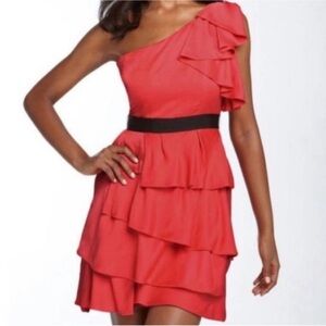 BCBGMAXAZRIA Coral One-Shoulder Dress